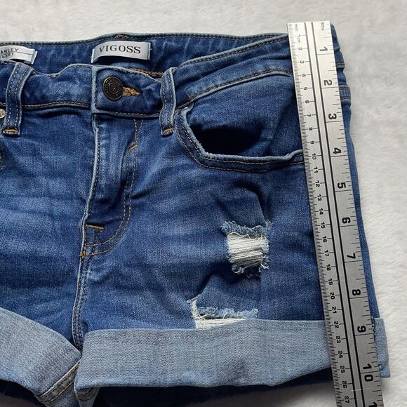 Vigoss Denim Jean Marley Shorts Women's Distressed Stretch Medium Wash Sz 27 - Picture 4 of 14